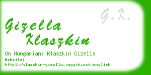 gizella klaszkin business card